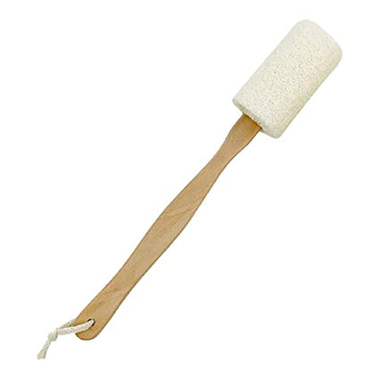 SB1014 Jute Loofah Bath Brush for Shower with Wooden Long Stick Handle for Back Massage Rubbing, Sponge Exfoliating Body Scrubber Bath Sponges Scarlet Line 43.5X11.5X6 CM Koki Story