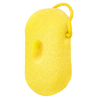 SBB024 Professional Luxe Bath Sponge for Bathing Multipurpose Soft Loofah Face and Body Scrubber Loufah Yellow Bath Sponges Scarlet Line 21X12X3 CM Koki Story