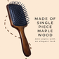 SBX010 Professional Maple Wood Anti Static Large Paddle Hair Styling Salon Brush with Curved Wooden Handle Paddle Brushes Scarlet Line Brown Wood Koki Story