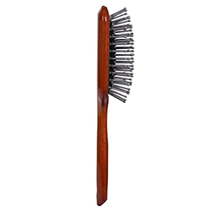 SBX053 Medium Wooden Paddle Hair Brush with Anti Slip Handle Paddle Brush with Heat Resistance Ceramic Bristles for Blow Drying n Straightening Paddle Brushes Scarlet Line Brown Wood Koki Story