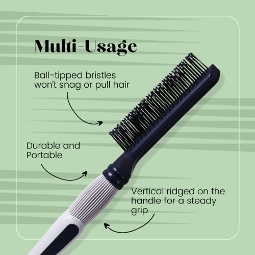 SBX062 Professional 9 Rows Large Flat Hair Brush with Anti Slip Rubber Grip Handle Ball Tip Nylon Bristles for Hair Styling Navy Blue n Silver Flat Hair Brushes Scarlet Line 27X9X5 CM Koki Story