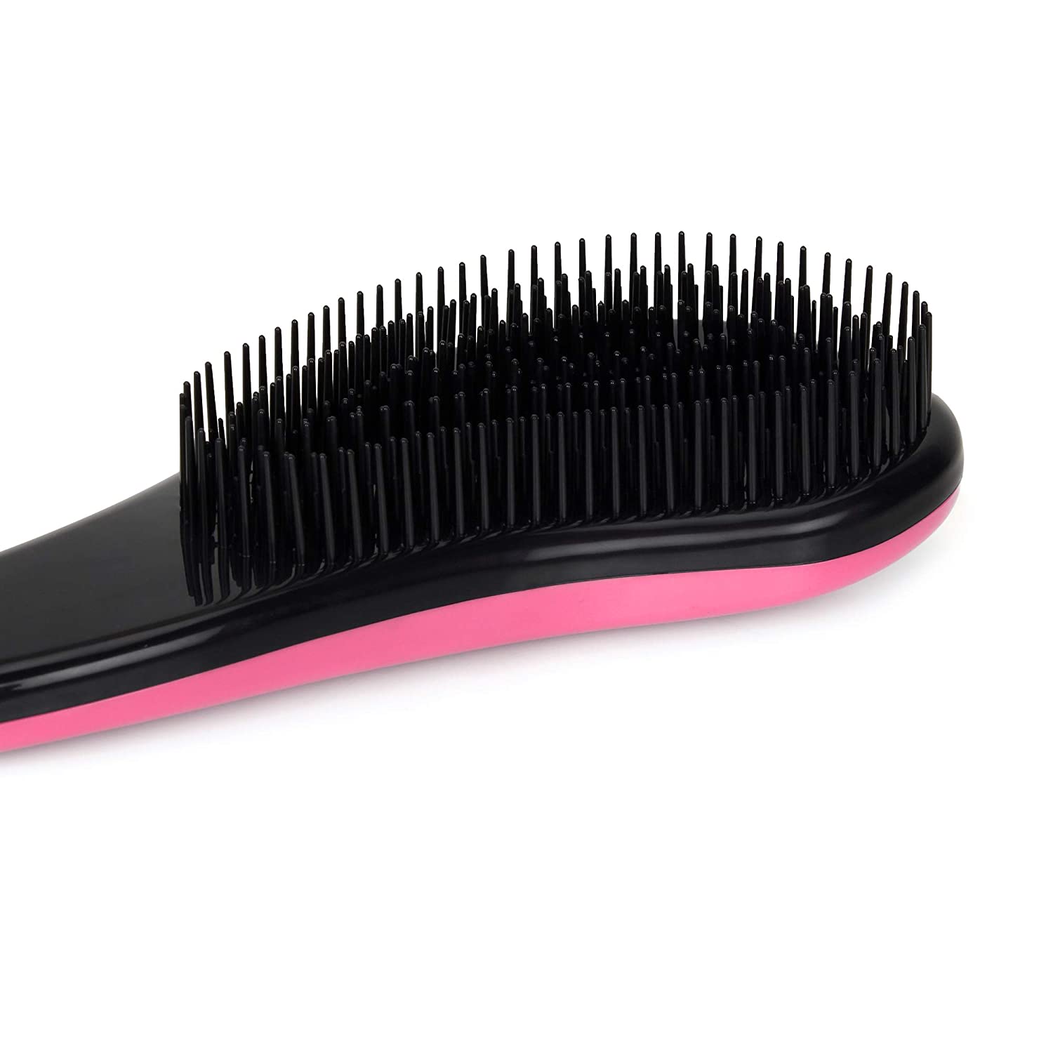 SFB023 Compact Styler Detangling Hair Brush Tangle Tamer Hair Brush Detangler Comb Brush for Thick, Thin, Curly, Straight, Wet n Dry Hair_Black n Pink Tangle Tamers Scarlet Line 24X10X3.5 CM Koki Story