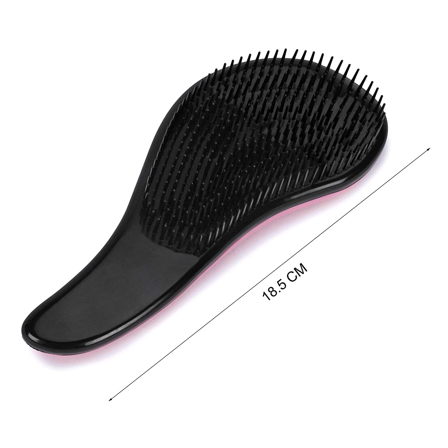 SFB023 Compact Styler Detangling Hair Brush Tangle Tamer Hair Brush Detangler Comb Brush for Thick, Thin, Curly, Straight, Wet n Dry Hair_Black n Pink Tangle Tamers Scarlet Line 24X10X3.5 CM Koki Story