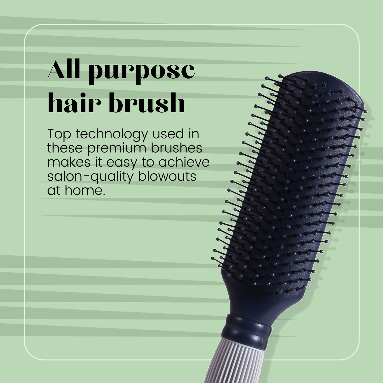 SFB027 Professional Big 9 Row Flat Hair Styling Brush with Anti Slip Brown Rubber Grip on Handle_Black Flat Hair Brushes Scarlet Line 26.5X10.3X2.8 CM Koki Story