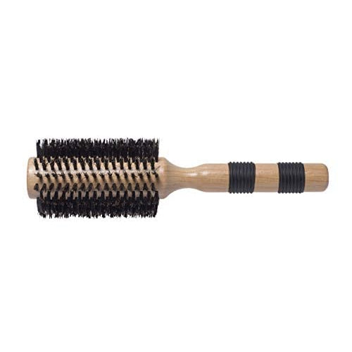 SHB026 Professional Maple Wood Anti Static Large Round Curling Hair Brush Wooden Hot Curl Brush with Anti Slip Rubber Grip Handle Hot Curling Hair Brushes Scarlet Line Brown Wood Koki Story