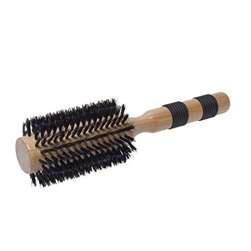 SHB026 Professional Maple Wood Anti Static Large Round Curling Hair Brush Wooden Hot Curl Brush with Anti Slip Rubber Grip Handle Hot Curling Hair Brushes Scarlet Line Brown Wood Koki Story