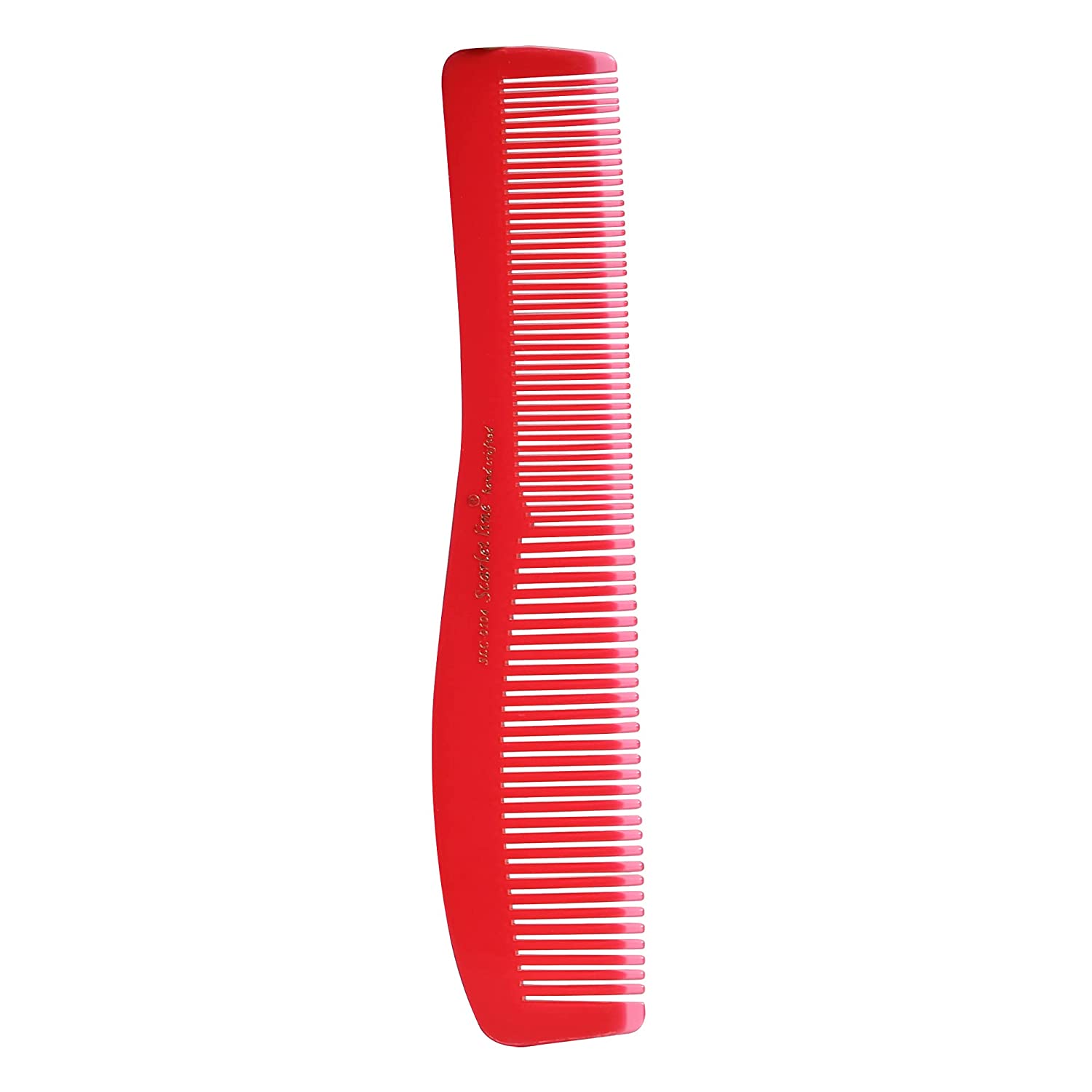 SL0104 Professional Large Handmade Regular Hair Dressing Comb Wavy Shaped Fine Tooth Hand Crafted Hair Comb for Daily Styling 20.5 Cm Fuchsia Hair Combs Scarlet Line 17X4X1 CM Koki Story