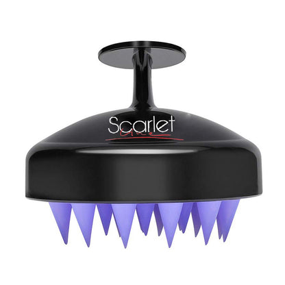 SLB002 Hair Scalp Massager Shampoo Brush Ultra Soft Silicone Bristles Exfoliating Ergonomic Scrubber Comb for Dandruff Removal Hair growth Hair Combs Scarlet Line Black 16X14.5X5 CM Koki Story