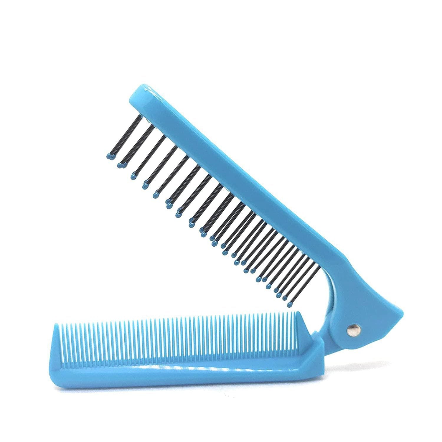 SLC009 Compact Travel Friendly Folding Pocket Comb Double Sided Portable Mini Pocket Hair Brush Foldable Pocket Kangi for Hair Styling Blue Hair Combs Scarlet Line 21.3X2.5X1.5 CM Koki Story