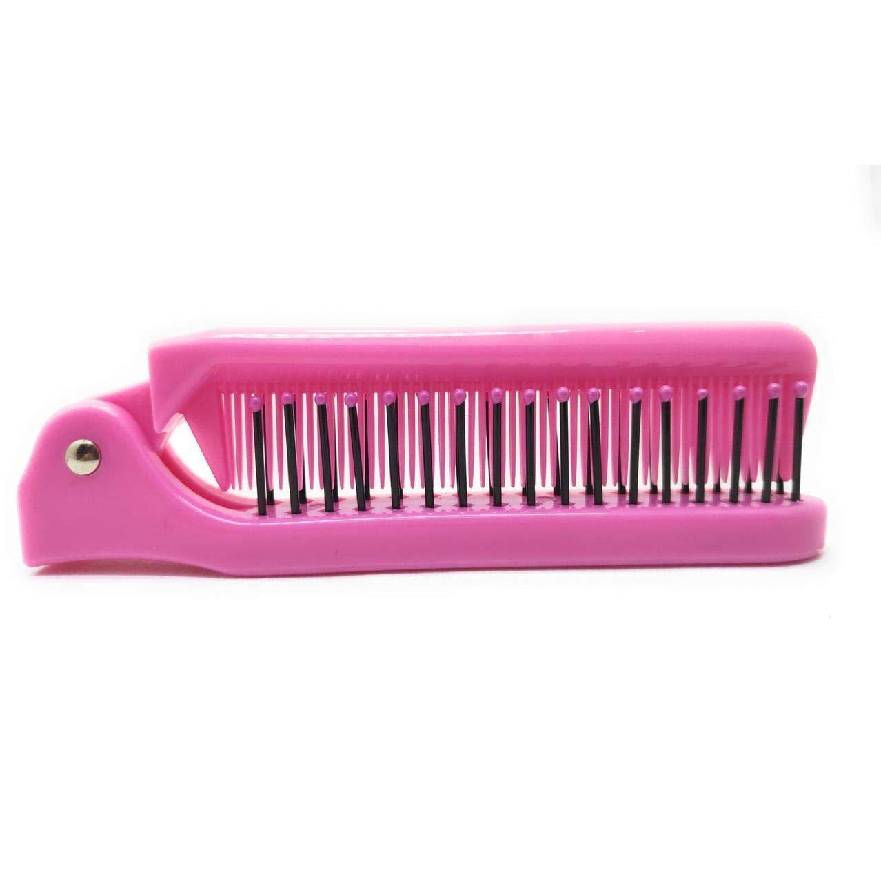 SLC009 Compact Travel Friendly Folding Pocket Comb Double Sided Portable Mini Pocket Hair Brush Foldable Pocket Kangi for Hair Styling_Pink Hair Combs Scarlet Line 21.3X2.5X1.5 CM Koki Story