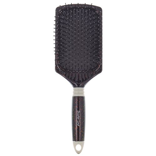 SPB011 Professional Ladies Large Paddle Ball Tip Nylon Bristles Hair Styling Brush with Glitter Handle , Black Paddle Brushes Scarlet Line 26X8.6X5 CM Koki Story