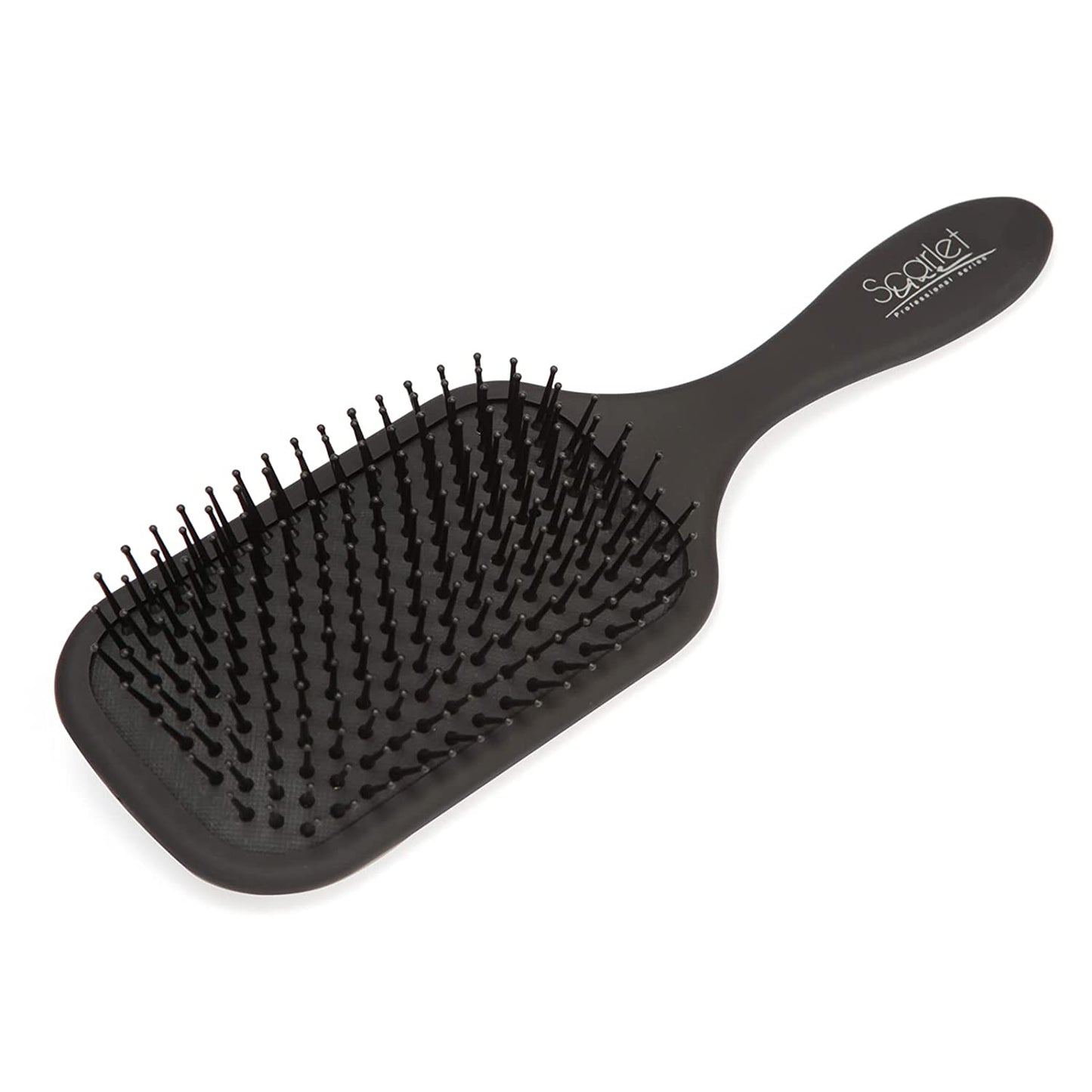 SPB040 Professional Large Paddle Hair Brush Matte Finish Handle, Natural Air Cushion Pad Ball Tip Nylon Bristles for Detangling n Styling_Black Paddle Brushes Scarlet Line 26X8.6X5.1 CM Koki Story