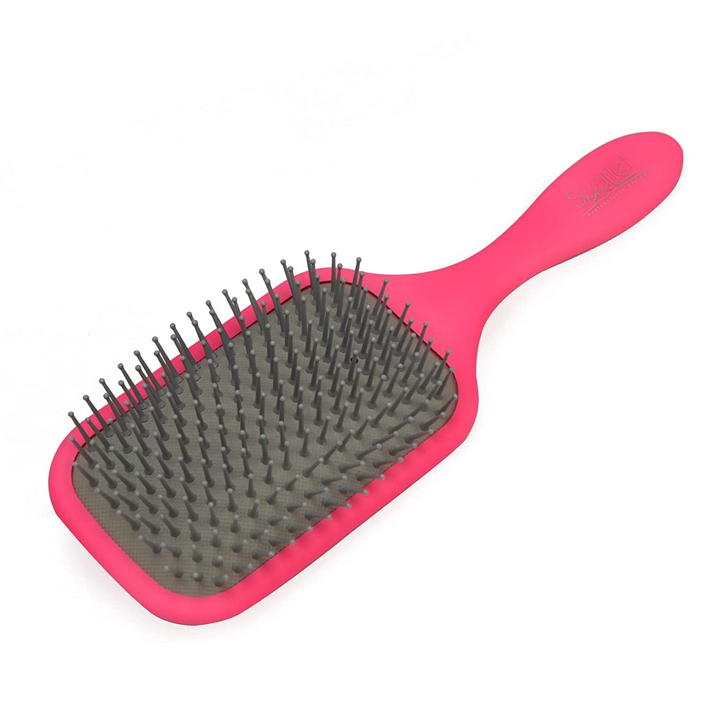 SPB040 Professional Large Paddle Hair Brush Matte Finish Handle, Natural Air Cushion Pad Ball Tip Nylon Bristles for Detangling n Styling_Pink Paddle Brushes Scarlet Line 26X8.6X5.1 CM Koki Story