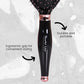 SPB067 Professional Diamond Oval Shape Ball Tipped Soft Nylon Bristles Salon Paddle Hair Styling Brush Paddle Brushes Scarlet Line Black n Rose Gold Koki Story