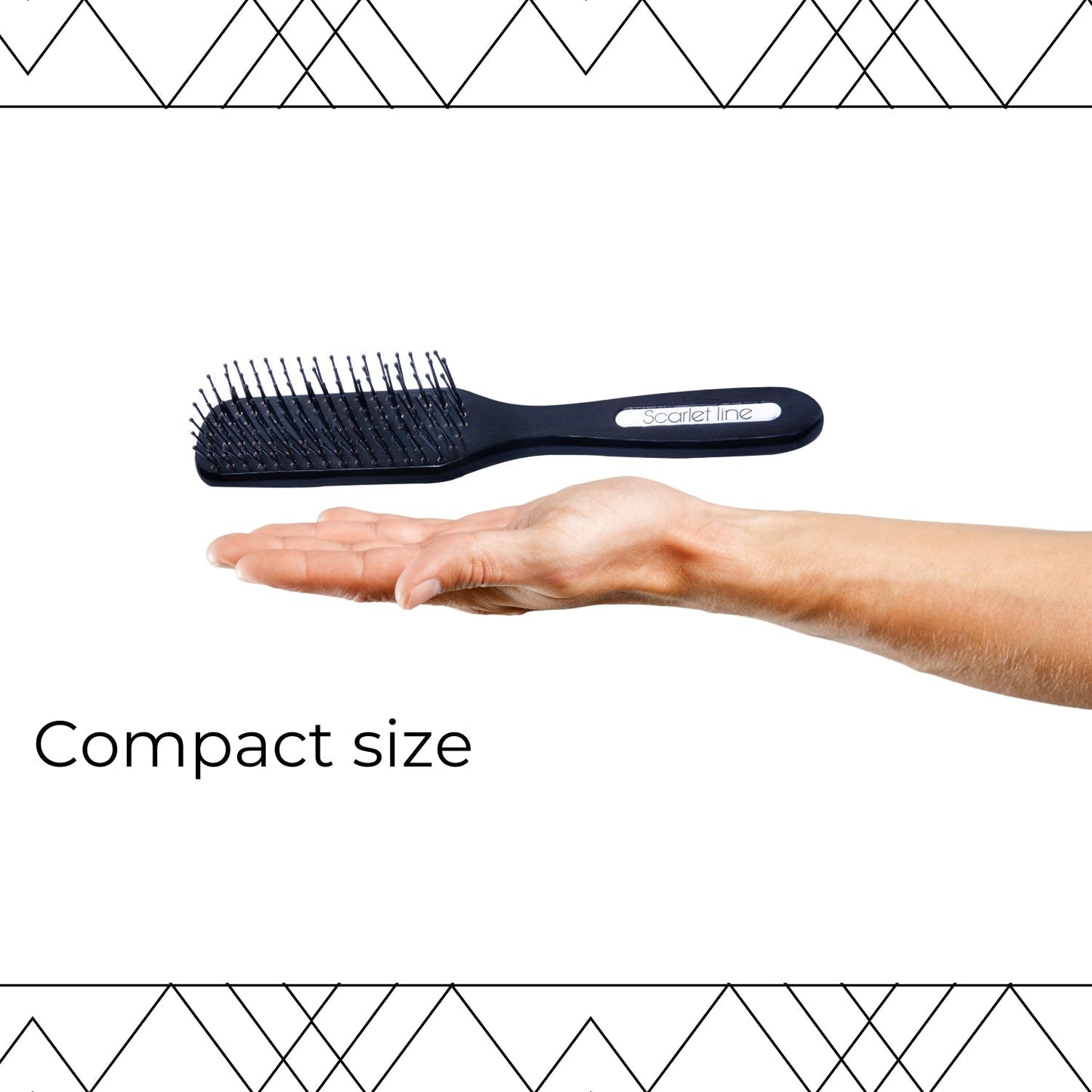 SPF001 Professional Ladies 7 Rows Wood Matt Flat Smoothing n Styling Wooden Hair Brush with Handle_Matte Black Flat Hair Brushes Scarlet Line 26X4.5X4.5 CM Koki Story