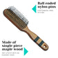 SPF010 Professional Hair Styling Maple Wood Anti Static 7 Row Flat Hair Brush with Ball Tip Nylon Bristles Wooden Handle_Brown Flat Hair Brushes Scarlet Line 26X4.5X4.5 CM Koki Story