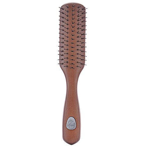 SPF012 Professional Iconic Maple Wood Anti Static Flat Ball Tip Nylon Bristle Hair Brush with Wooden Handle_Brown Flat Hair Brushes Scarlet Line 28.4X5.6X4.5 CM Koki Story