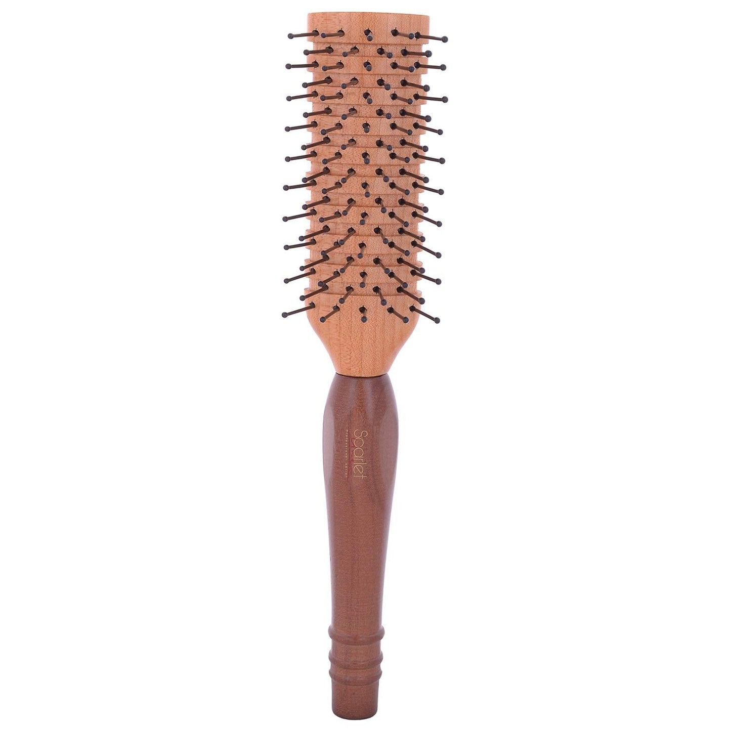 SPF016 Professional Ladies Maple Wood Anti Static 7 Rows Flat Smoothing n Styling Hair Brush with Wooden Handle Flat Hair Brushes Scarlet Line Brown Wood Koki Story