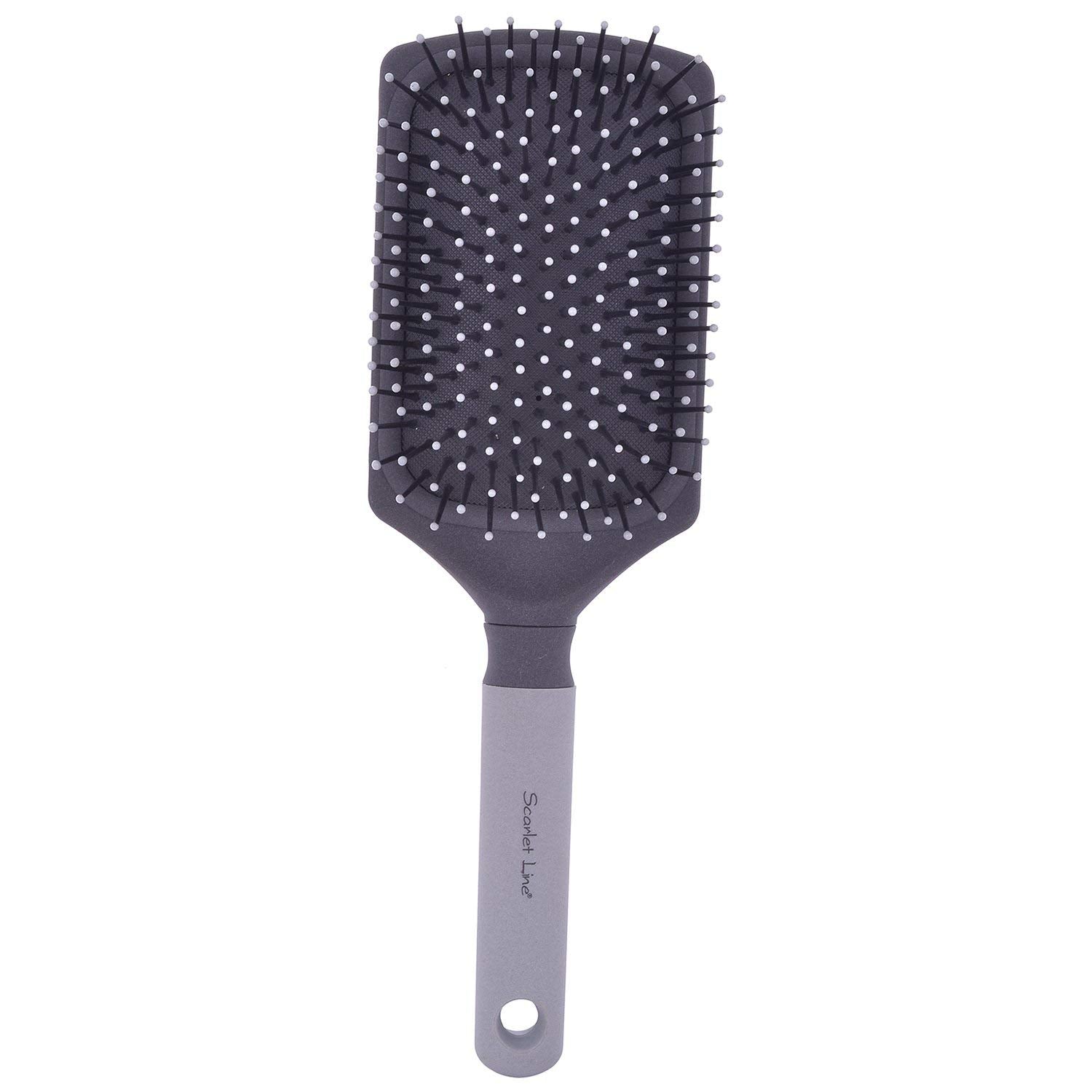 SPP001 Professional 2 Tone Ball Tip Nylon Bristles Large Paddle Hair Styling Brush With Anti Slip Matte Finish Handle and Men_Grey Paddle Brushes Scarlet Line 26X8.6X5 CM Koki Story