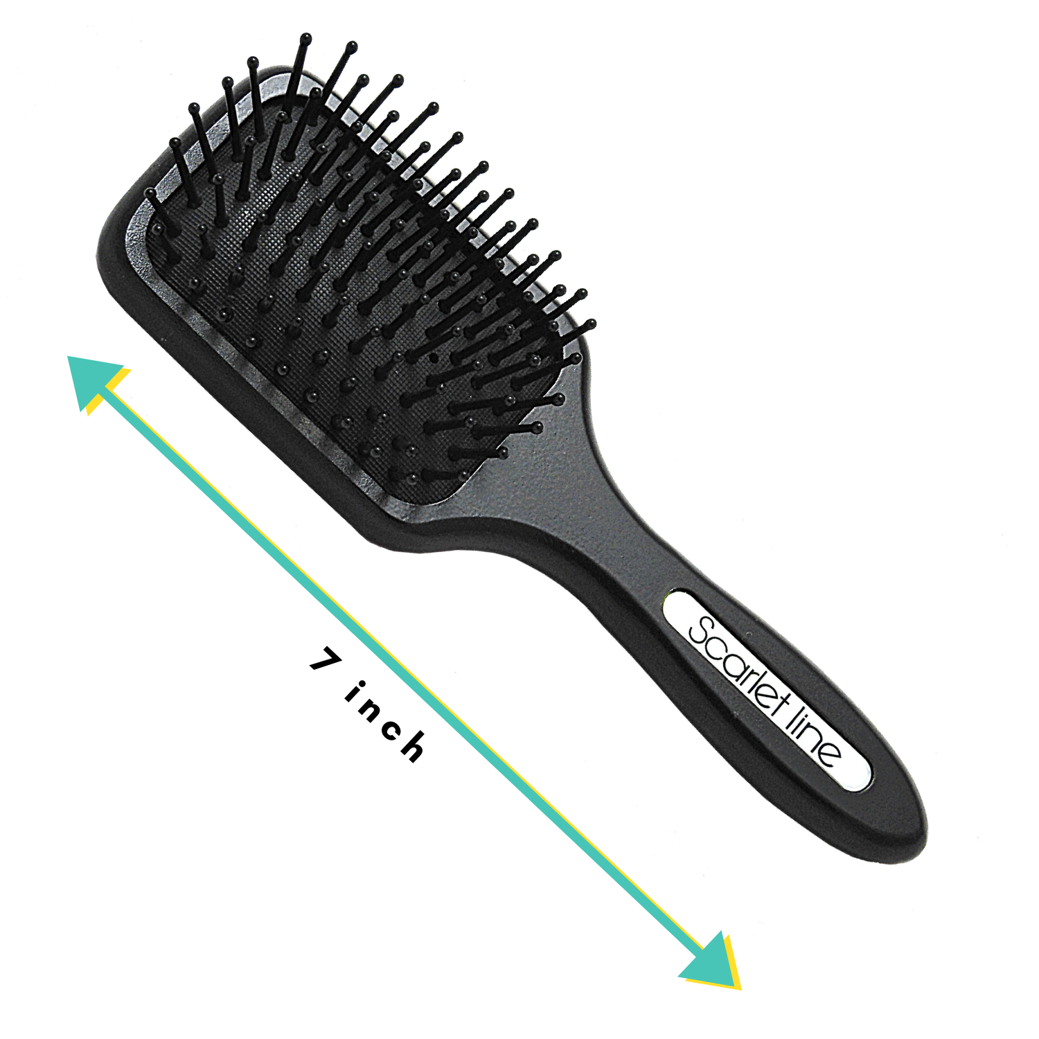 SPP002 Professional Matte Finish Back Side Crystal Mirror Small Paddle Hair Styling Salon Brush with Wooden Handle_Black Paddle Brushes Scarlet Line 22.5X6.5X4.5 CM Koki Story