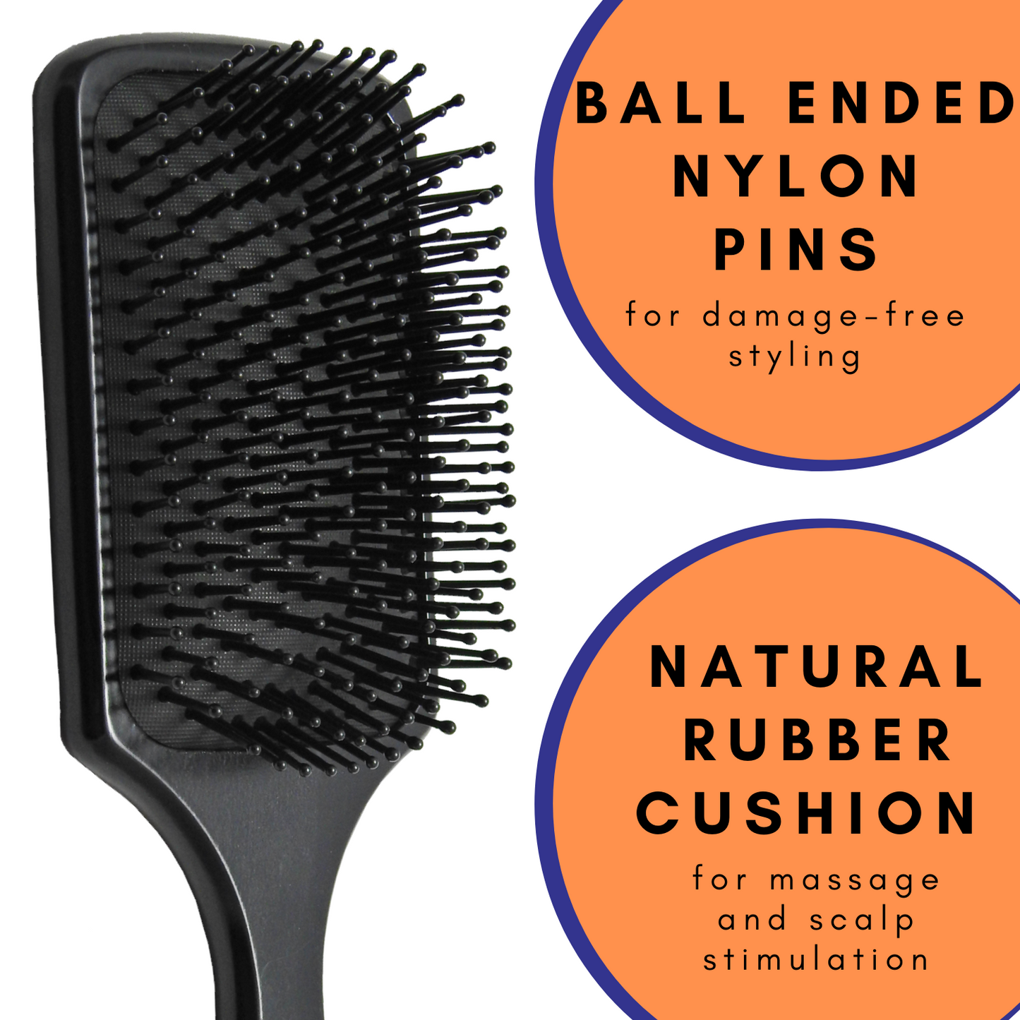 SPP003 Professional Matte Finish Large Paddle Hair Styling Salon Brush with Back Side Crystal Mirror n Wooden Handle_Black Paddle Brushes Scarlet Line 26X8.6X5 CM Koki Story