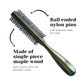 SPR016 Professional Maple Wood Anti Static Round Hair Styling Brush with Curved Joint Less Wooden Handle , Brown Flat Hair Brushes Scarlet Line 26X4.5X4.5 CM Koki Story