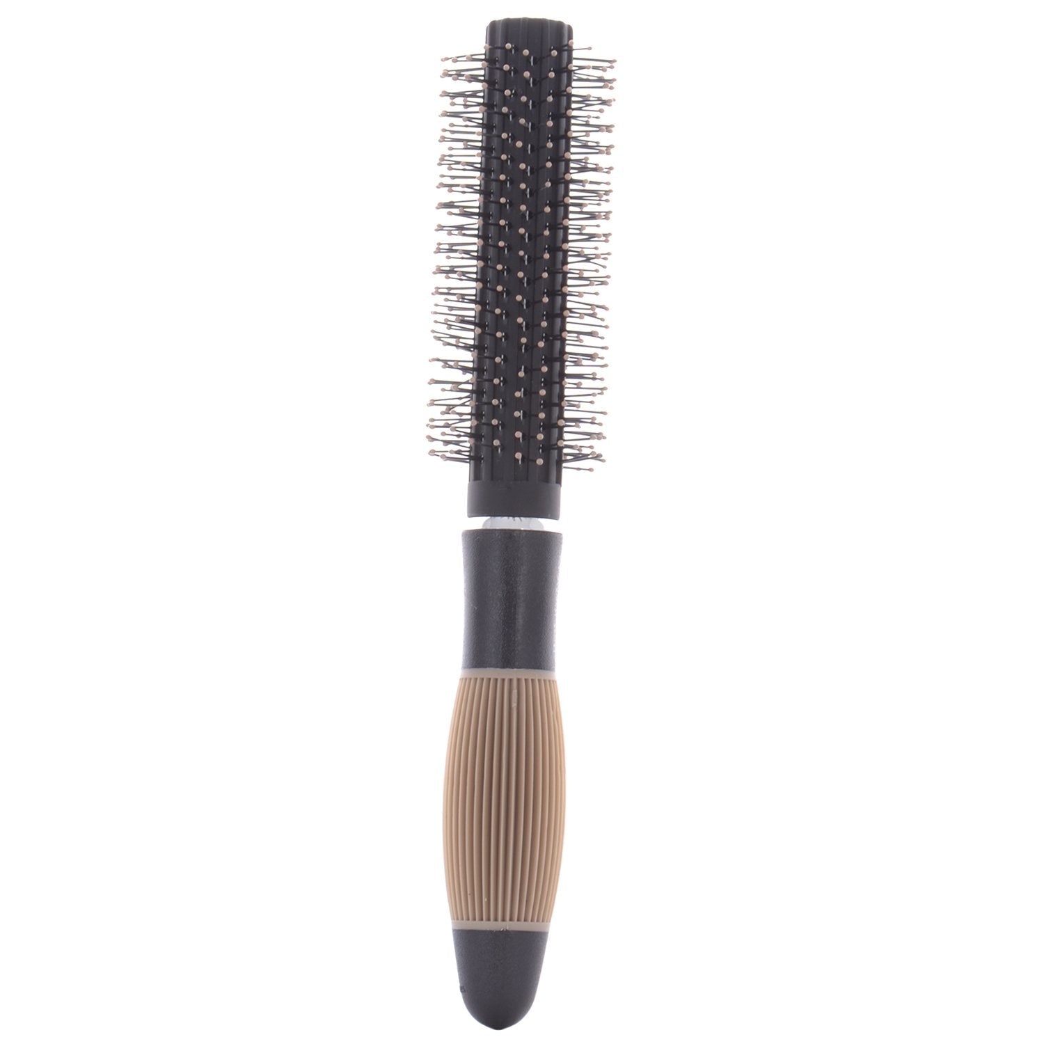 SRB008 Professional Shine Finish Round Ball Tip Nylon Bristles Hair Brush with Anti Slip Rubber Grip on Handle Round Hair Brushes Scarlet Line Black Koki Story