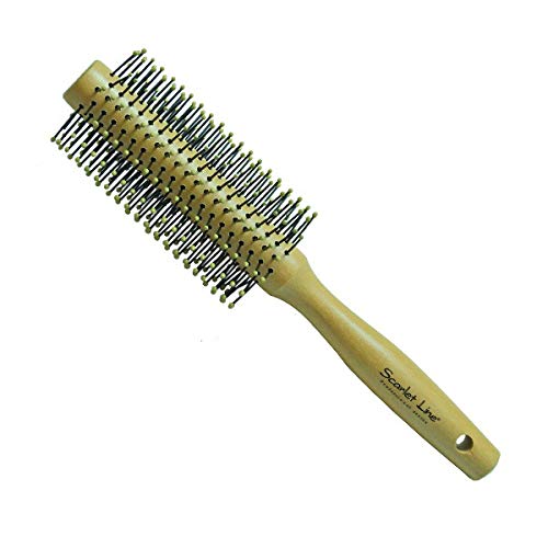 SRB032 Professional Maple Wood Anti Static Round Hair Brush with Joint Less Wooden Handle , Cream Round Hair Brushes Scarlet Line 24X5.6X4.5 CM Koki Story