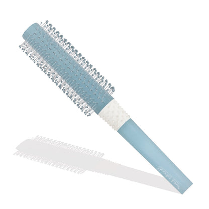 SRB035 Round Hair Brush with Anti Slip Rubber Grip Plastic Handle, Ball Tip Nylon Bristles Round Brush For Styling_Medium_Blue Round Hair Brushes Scarlet Line 21.1X3.5X3.5 CM Koki Story