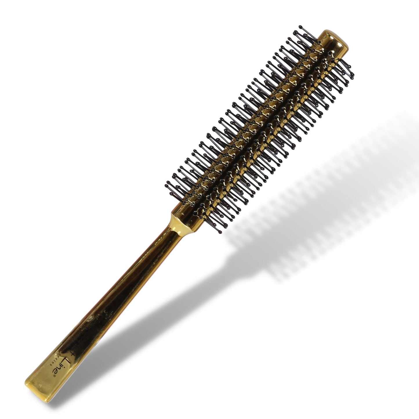 SRB043 Professional Medium Round Hair Brush with Anti Slip Handle Ball Tip Nylon Bristles Round Brush for Hair Styling Gold Round Hair Brushes Scarlet Line 28X10X4 CM Koki Story