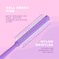 SRB046 Professional Medium Round Hair Brush with Anti Slip Handle, Ball Tip Nylon Bristles Round Brush for Hair Styling_Purple Round Hair Brushes Scarlet Line 28X10X3.5 CM Koki Story