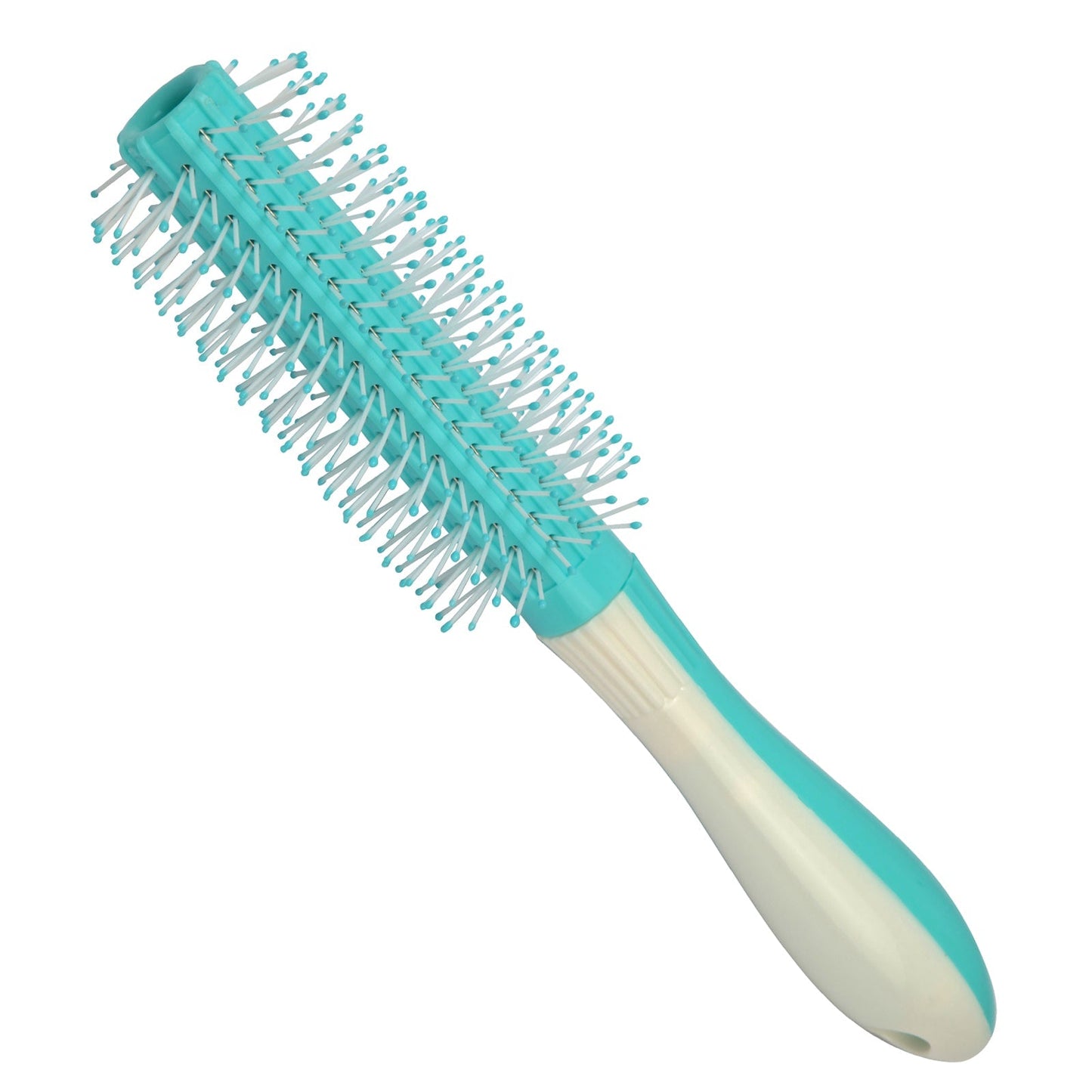 SRB122 Professional Medium Round Hair Brush with Plastic Handle Soft Ball Tip Nylon Bristles Round Brush for Hair Styling White n Blue Round Hair Brushes Scarlet Line 28X9X4 CM Koki Story