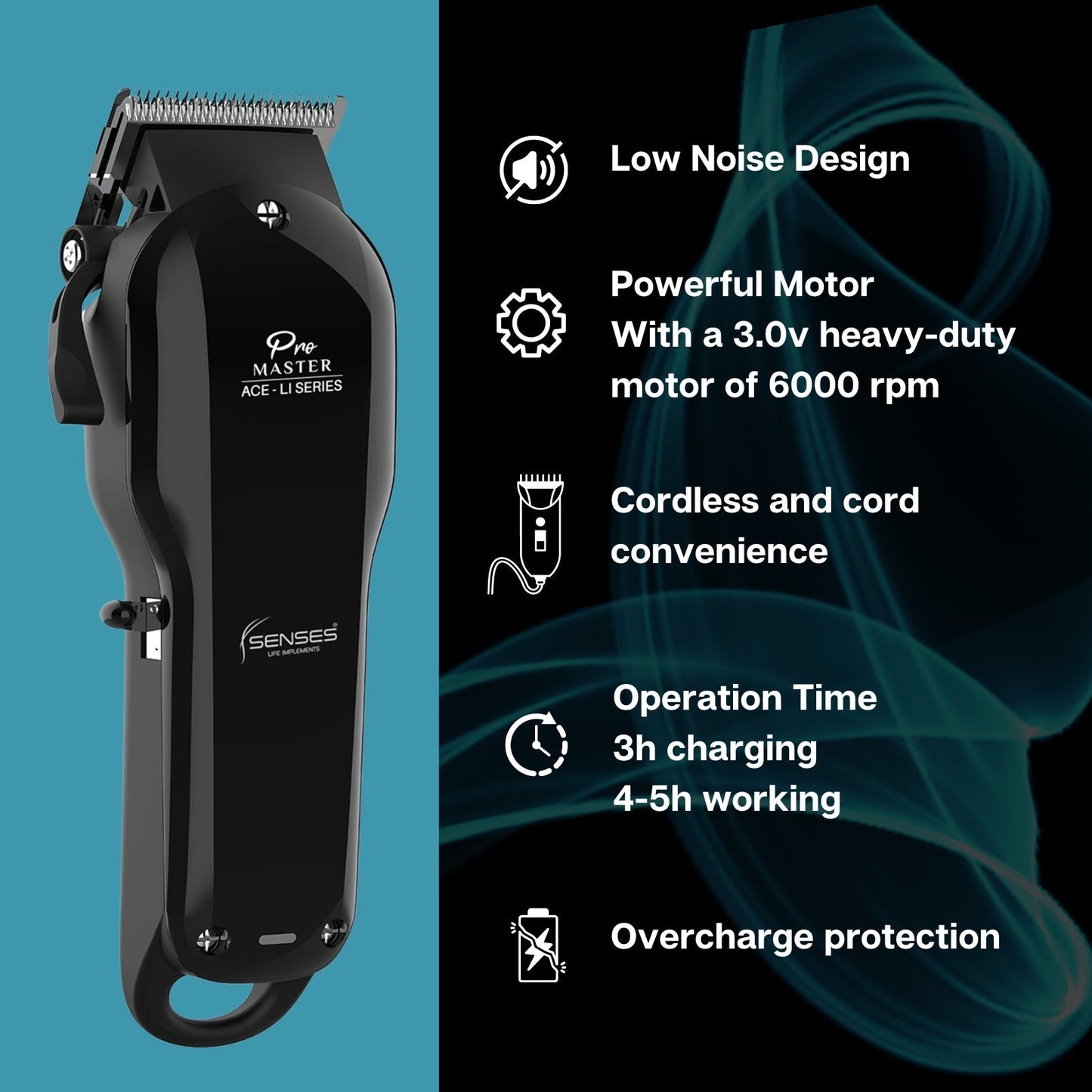 DAPPER Professional Hair Clipper Hair Cutting 440C Steel Blade Heavy Duty Corded/Cordless Rechargeable Clipping Trimmer Trimmers & Clippers Senses Life Implements Koki Story