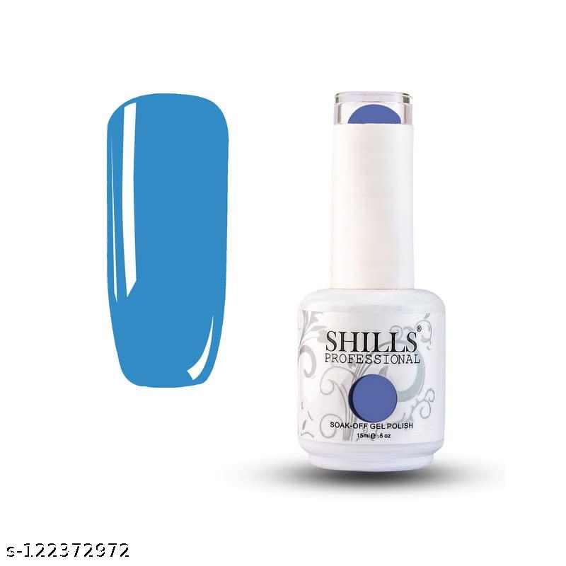 UV LED Soak Off Gel Nail Polish Paint For Home DIY Professional Nail Artists Nail Art Salon 15 ML Glossy Blue Gel Nail Polishes SHILLS PROFESSIONAL True Blue_042 Koki Story