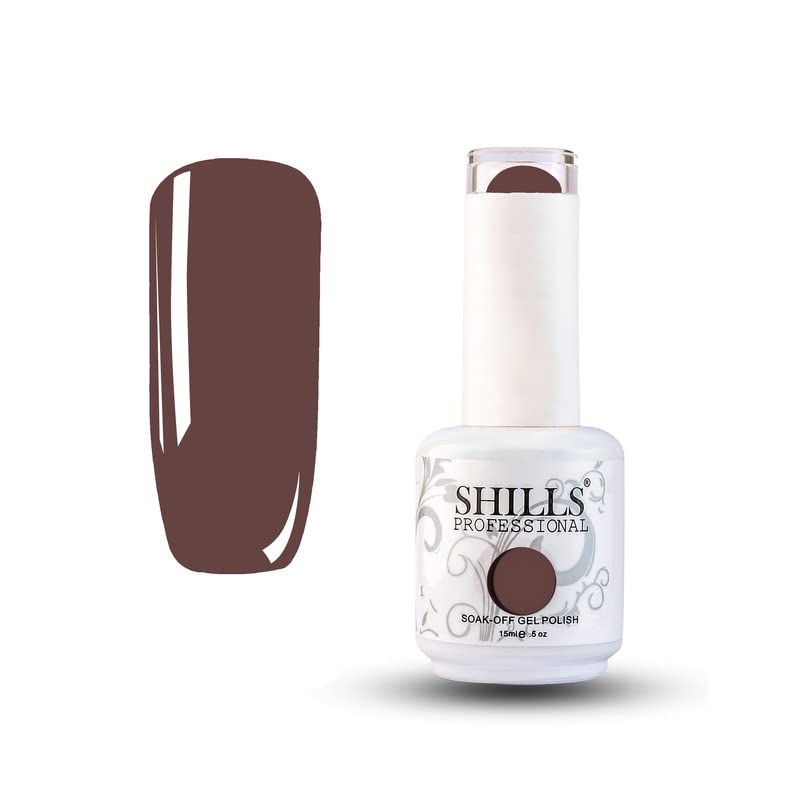 UV LED Soak Off Gel Nail Polish Paint For Home DIY Professional Nail Artists Nail Art Salon 15 ML Glossy Gel Nail Polishes SHILLS PROFESSIONAL Umber Brown_111 Koki Story