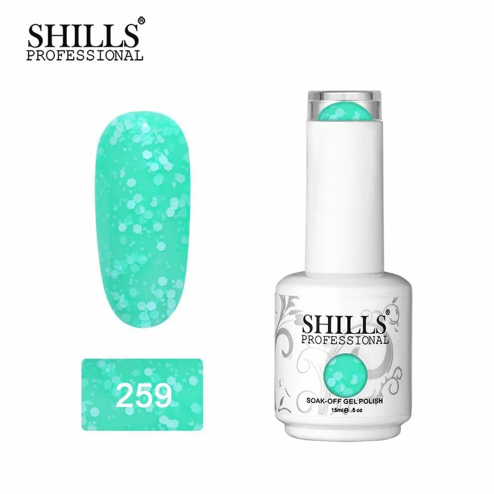 UV LED Soak Off Gel Nail Polish Paint For Home DIY Professional Nail Artists Nail Art Salon 15 ML Snow Flakes Gel Nail Polishes SHILLS PROFESSIONAL Shade No. 259 Koki Story