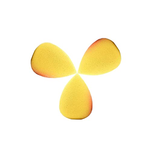 TMS014 Latex Free 3Pc Mini Beauty Makeup Blender Sponge for Wet n Dry Use Puff for Blending Makeup Cream Concealer Powder Foundation Yellow Makeup Blender Puffs TRITON Koki Story