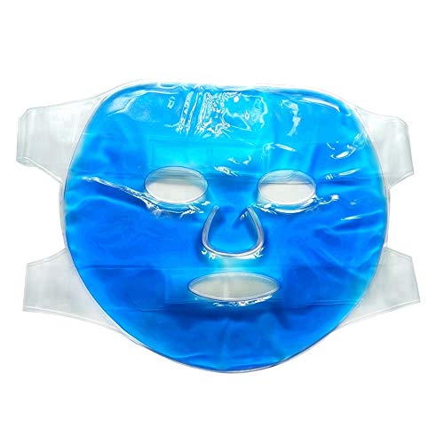 TEC033 Cooling Gel Face Mask with Strap Reusable Facial Ice Gel Mask Pad for Swollen Face Stress Tension Headache Migraines Relief Gel Face Masks TRITON 25X13X1.5 CM Koki Story