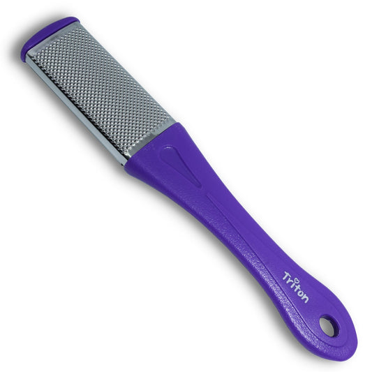 TFS014 Professional Double Sided Foot Scrapper for Pedicure Foot Filer with Detachable Stainless Steel Plate Feet Foot Scrubber_Purple Foot Scrubbers TRITON 19X3.5X1 CM Koki Story