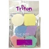 TMS003 Multi Shaped and Multi Colored Make up Sponge Pack of 6 Makeup Blender Puffs TRITON 21.3X13.6X1 CM Koki Story