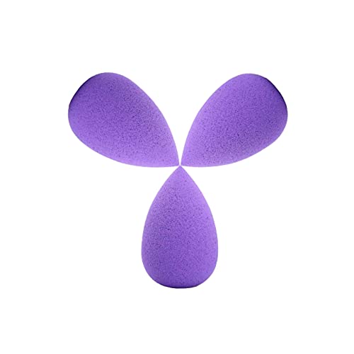 TMS014 Professional Latex Free 3Pc Mini Beauty Makeup Blender Sponge, Wet n Dry Use Puff, Blending Makeup, Cream, Concealer, Powder, Foundation_Purple Makeup Blender Puffs TRITON 8.4X5X5 CM Koki Story