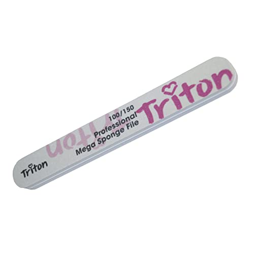 TNC021 Professional 100/150 Double Sided Nail Filer/Emery Board/Buffer/Polisher Reusable Sponge File Manicure Pedicure Tool For Home n Salon Use Nail Filers TRITON 26X6X1.2 CM Koki Story