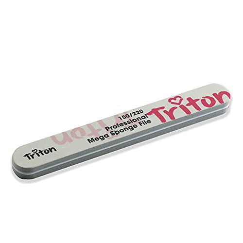 TNC022 Professional 150/220 Double Sided Nail Filer/Emery Board/Buffer/Polisher Reusable Sponge File Manicure Pedicure Tool For Home n Salon Use Nail Filers TRITON 26X6X1.5 CM Koki Story